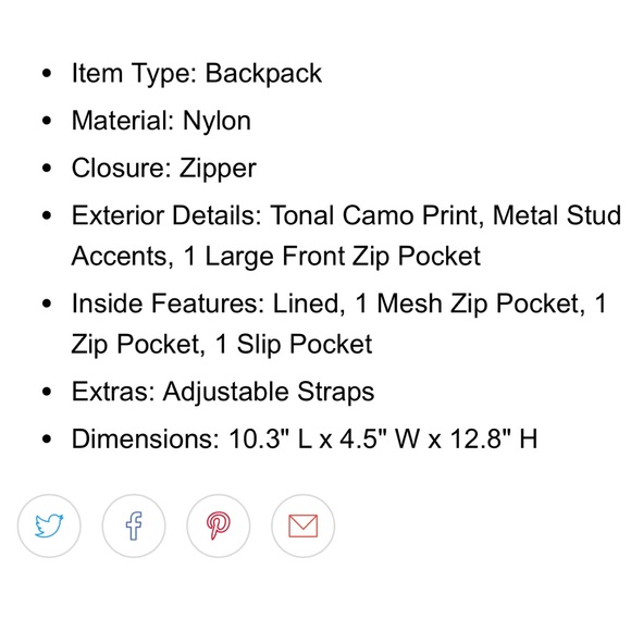 Camo Mini Backpack from Urban Expressions - Picture 8 of 8